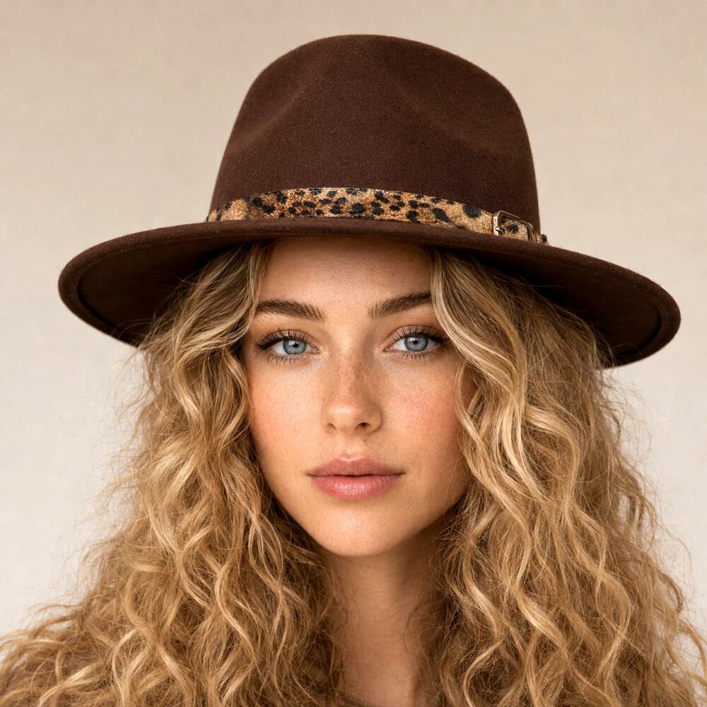 Fedora Animal Band Cowgirl 'Animal WithIn' Fedora Hat - Chocolate